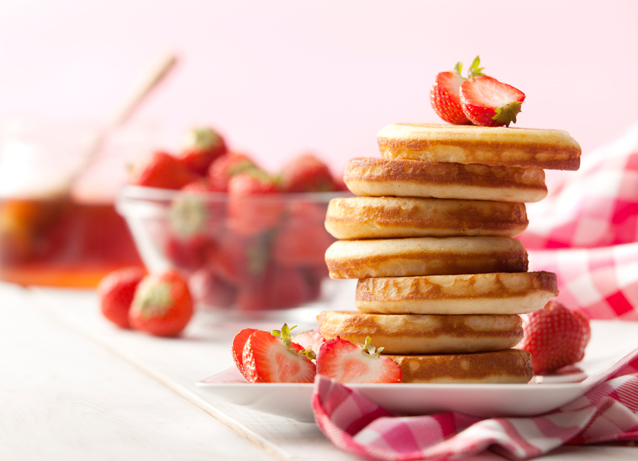 Pancakes mit Erdbeeren